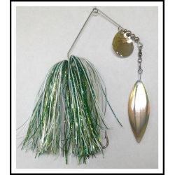 Spinnerbait - Snow White 3/4 oz .051" Wire  White, Spring Green, Dark Green